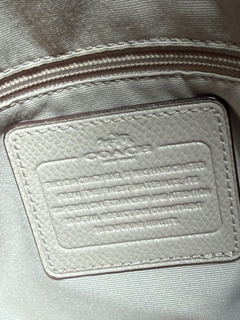 Coach Crossgrain Leather Mini Cora Domed Satchel F34517 Gray Birch Chalk